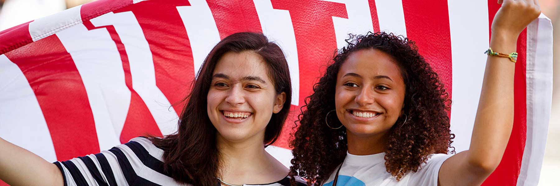 Two IU students taking a picture together. 