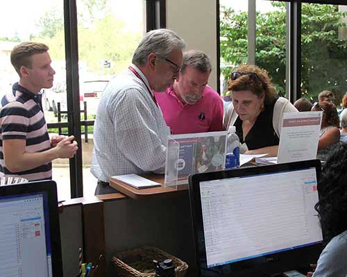 Parents and Students being assisted at the new Student Central